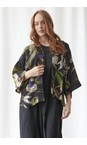 Orchid Black Short Crepe Kimono