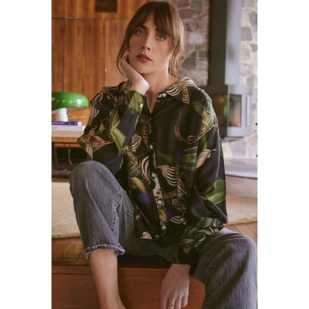 One Hundred Stars Orchid Black Oversized Shirt - Multicoloured