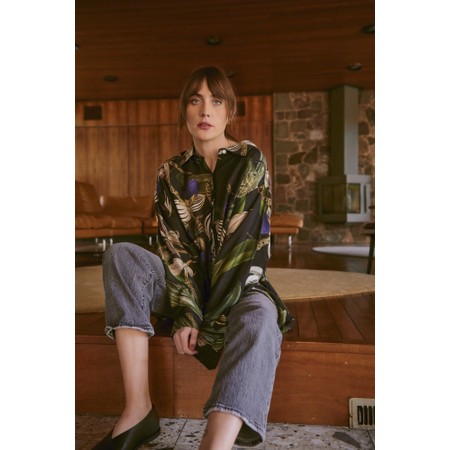 One Hundred Stars Orchid Black Oversized Shirt - Multicoloured