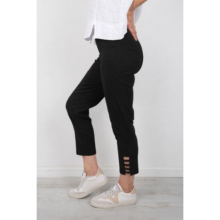 Robell Lena Black Ankle Detail Cropped Trouser - Black