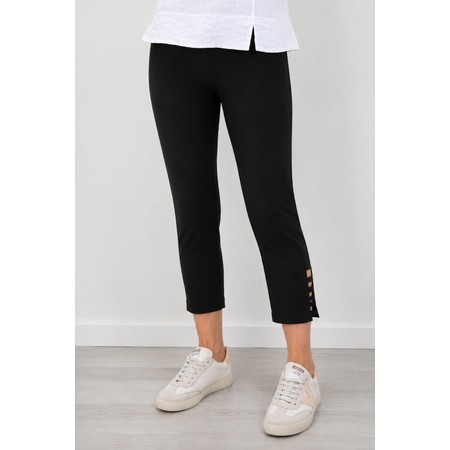 Robell Lena Black Ankle Detail Cropped Trouser - Black
