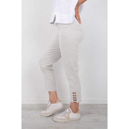 Robell Lena Light Grey Ankle Detail Cropped Trouser - Grey