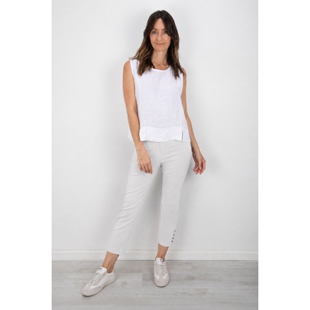 Robell Lena Light Grey Ankle Detail Cropped Trouser - Grey