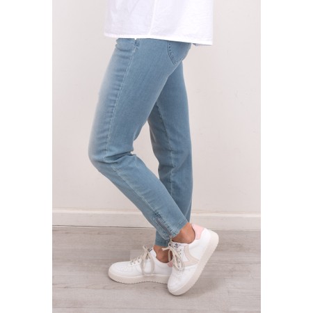 Robell Nena 09 Washed Denim Ankle Zip Cropped Jeans - Blue