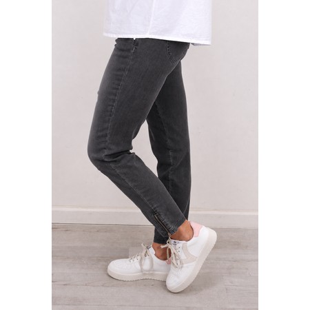 Robell Nena Grey Washed Denim Ankle Zip Cropped Jeans - Grey