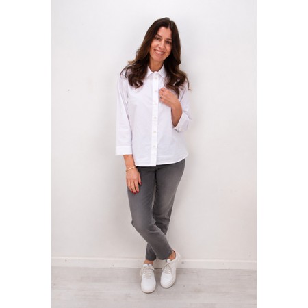 Robell Nena Grey Washed Denim Ankle Zip Cropped Jeans - Grey