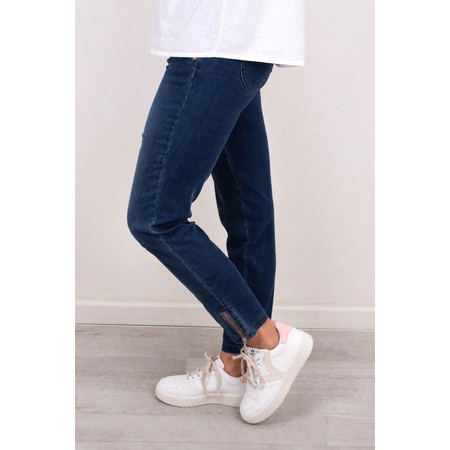 Robell Nena Navy Ankle Zip Cropped Jeans - Blue