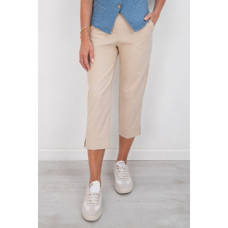 Robell Marie 07 Beige Cropped Trouser - Brown