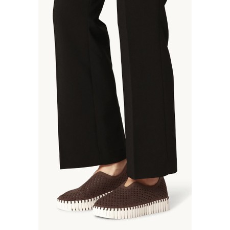 Ilse Jacobsen Tulip Laser Cut Pattern Brown Pearled Ivory Shoe - Brown