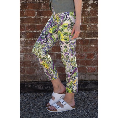 Robell Rose 09 Botanical Print Trouser - Green