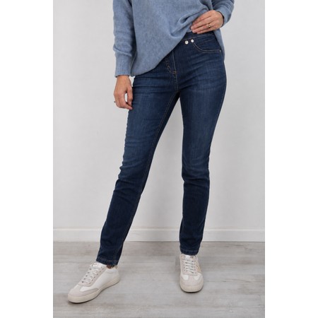 Robell Rose Dark Denim Slim Fit Washed Dark Denim Jean - Blue