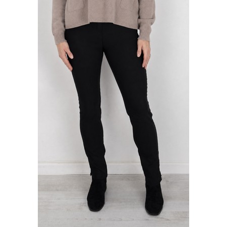 Robell Rose Black Stretch Faux Suede Trouser - Black