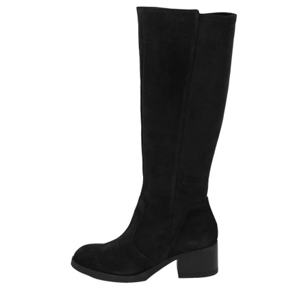 Wonders Santafe Black Long Suede Heel Boot - Black