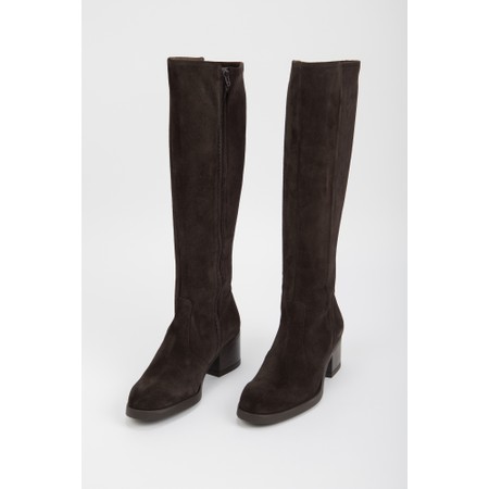 Wonders Santafe Dark Brown Long Suede Heel Boot - Brown