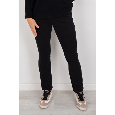 Robell Bella  Black Needlecord Full Length Trouser - Black