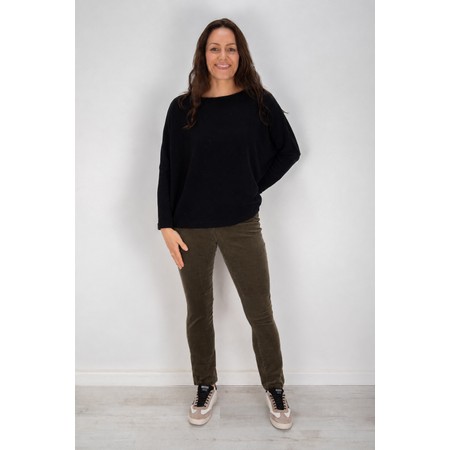 Robell Bella Taupe Needlecord Full Length Trouser - Brown