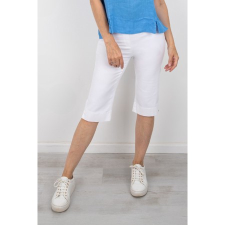Robell Bella 05 White Power Denim Shorts - White