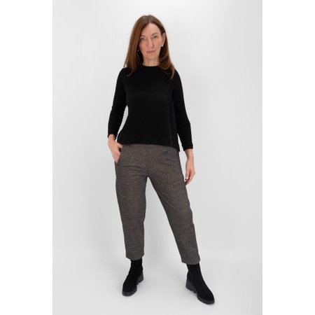 Mama B Terra Herringbone Jacquard Trouser - Black