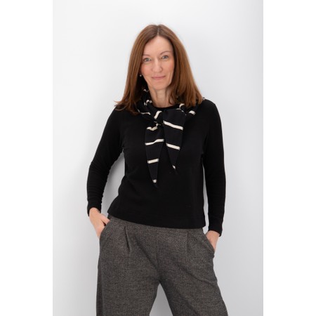 Mama B Tippy Nero Stripe Triangle Scarf - Black