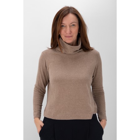 Mama B Lydia Alpaca Roll Neck Fleece Jumper - Beige