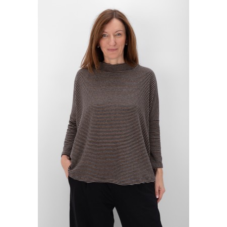 Mama B Spino Relaxed Alpaca Stripe Fleece Top - Multicoloured