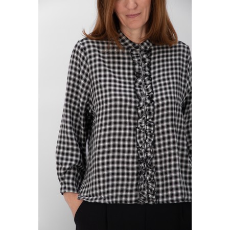 Mama B Amelia S Ruffle Check Shirt - Black