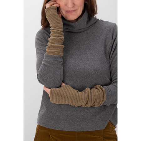 Mama B Cotto R Grigio Micro Stripe Gloves - Grey