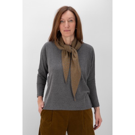 Mama B Tippy Grigio Micro Stripe Triangle Scarf - Grey