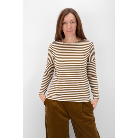 Mama B Nurri Easyfit Stripe T-Shirt - Brown