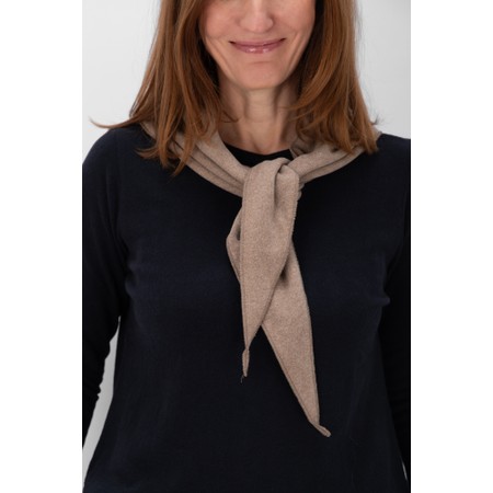 Mama B Tippy Alpaca Plain Triangle Scarf - Beige