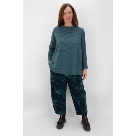 Mama B Spino Relaxed Atlantic Stripe Fleece Top - Blue