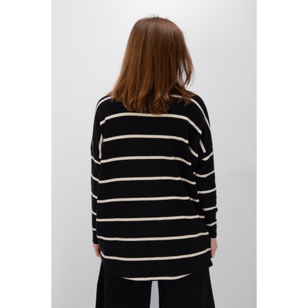 Mama B Bill R Nero Stripe Fleece Jumper - Black
