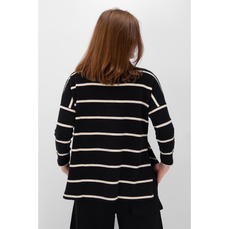 Mama B Dina Split Sides Nero Stripe Jumper - Black