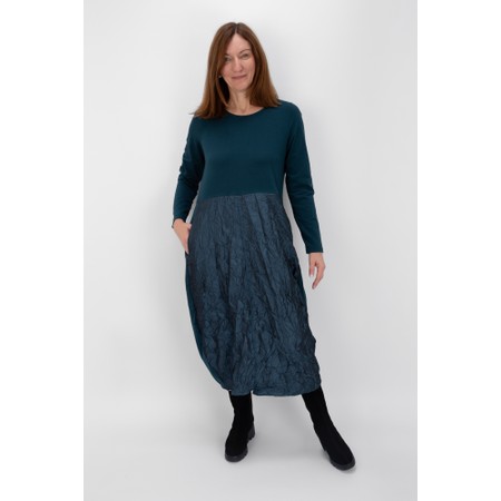 Mama B Tua Atlantic Contrast Panel Crush Dress - Blue