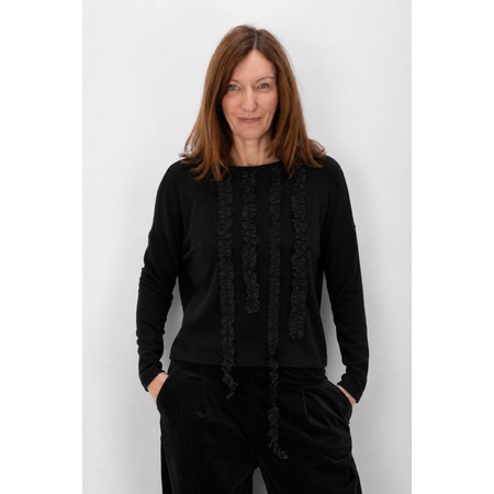 Mama B Isobel Nero Tring Frill Top - Black