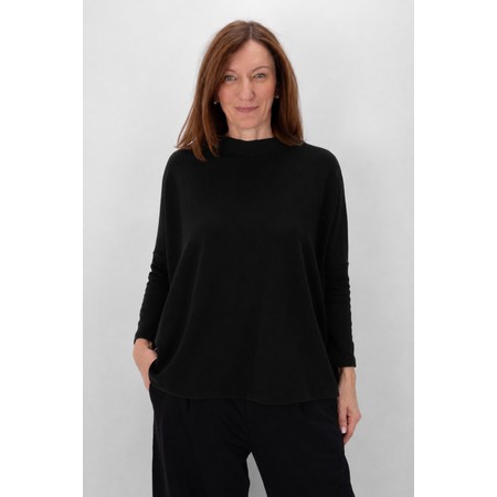 Mama B Spino U Nero Relaxed Plain Fleece Top - Black