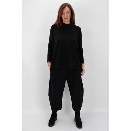 Mama B Spino U Nero Relaxed Plain Fleece Top - Black