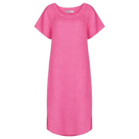 Amazing Woman Janey Linen Straight Midi Dress - Pink