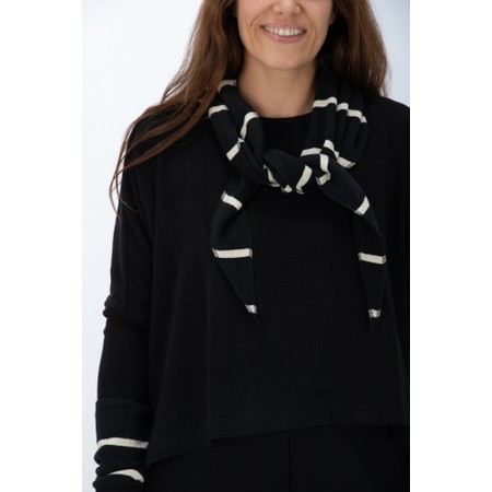Mama B Tippy Nero Stripe Triangle Scarf - Black