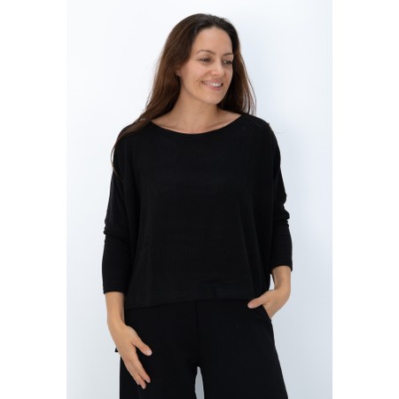 Mama B Kira Nero Boxy Fleece Jumper - Black