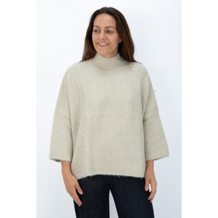 Chalk Vicki Cotton Fluffy Oyester Jumper - Beige