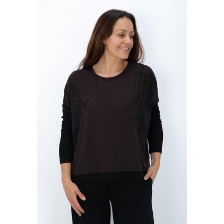 Naya Naya Choko Placement Print Top - Brown