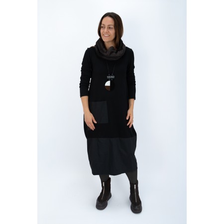 Naya Naya Black Contrast Dress With Necklace - Black