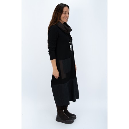 Naya Naya Black Contrast Dress With Necklace - Black