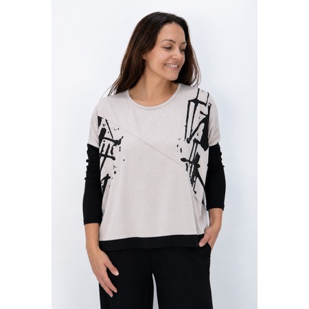 Naya Naya Sand Placement Print Top - Beige