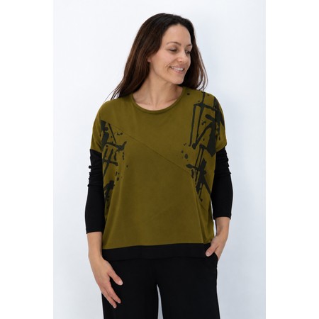 Naya Naya Avocado Placement Print Top - Black