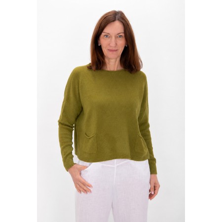 Amazing Woman Jodie Front Pocket Supersoft Knit Jumper - Green