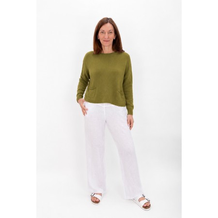 Amazing Woman Jodie Front Pocket Supersoft Knit Jumper - Green