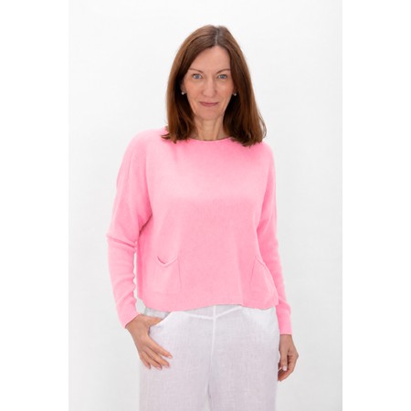 Amazing Woman Jodie Front Pocket Supersoft Knit Jumper - Pink
