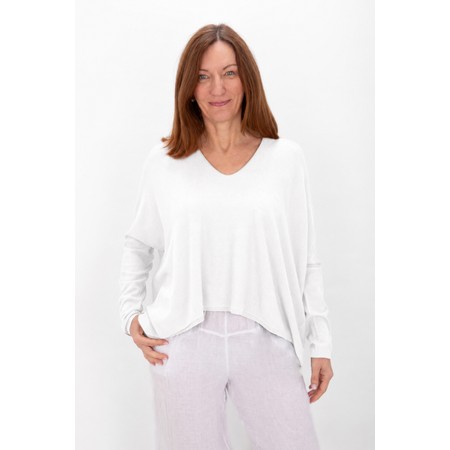 Amazing Woman Mika White Boxy  Fine Knit Jumper - White